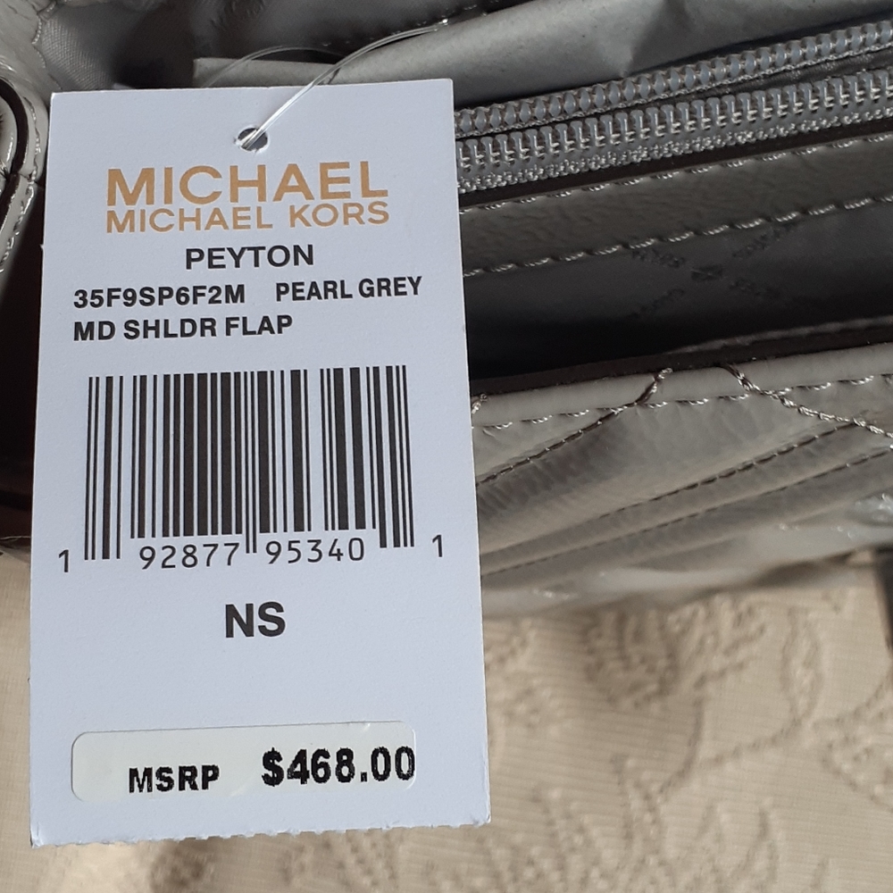 Michael Kors- Peyton Shoulder bag- Pearl Grey - Picture 8 of 9